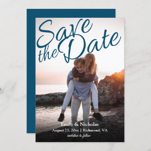 Full Photo with 3 on Back Save the Date Invitation