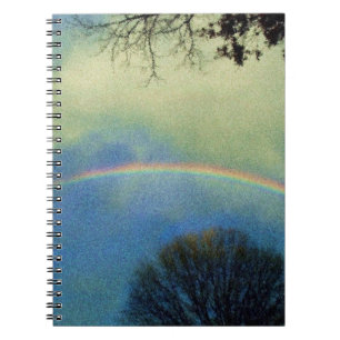 Full rainbow in Seurat style Spiral Notebook
