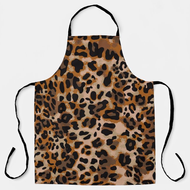 Full seamless jaguar cheetah animal skin pattern. apron (Front)