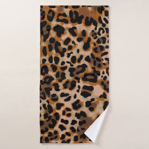 Full seamless jaguar cheetah animal skin pattern. bath towel