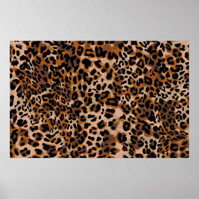 Full seamless jaguar cheetah animal skin pattern. poster (Front)