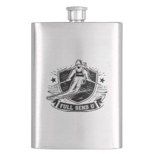Full Send University Skiing Hip Flask