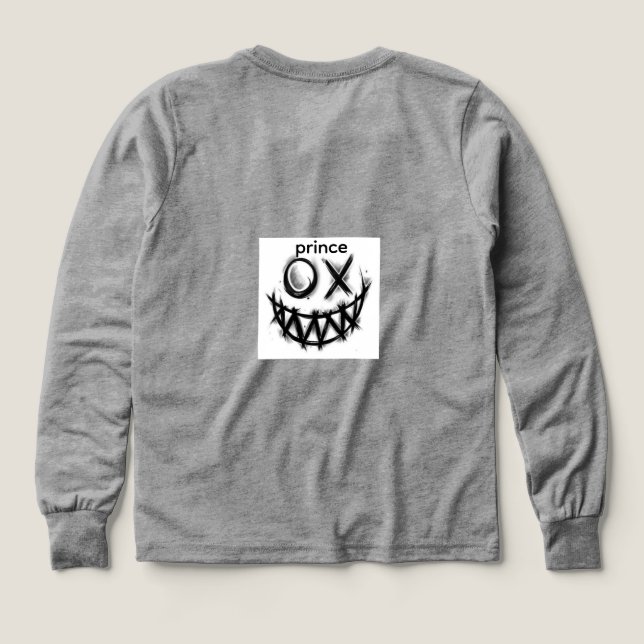 full sleves grey t-shirt with design (Design Back)