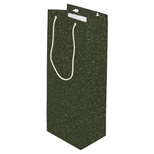 Full Sparkle Moss Wine Gift Bag – Customisable (Front Angled)