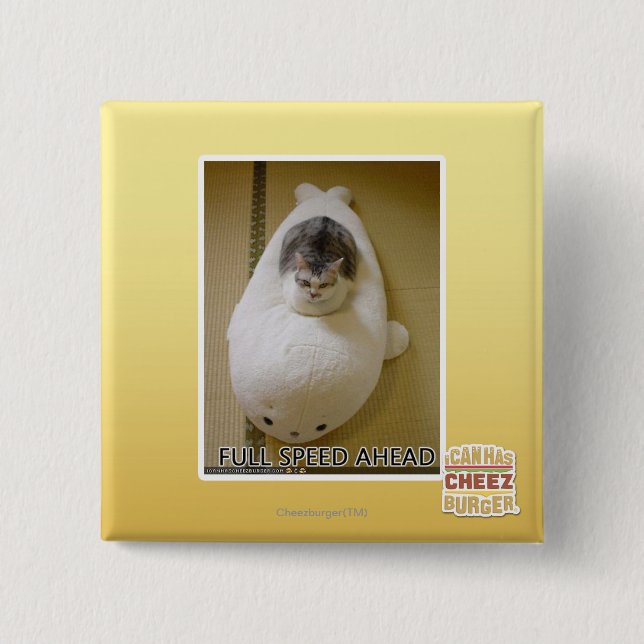 Full Speed Ahead 15 Cm Square Badge (Front)