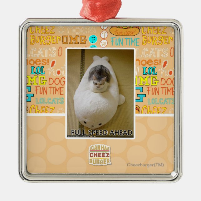 Full Speed Ahead Metal Tree Decoration (Front)