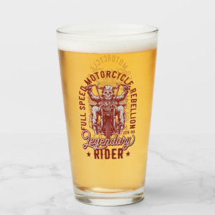 Full Speed Motorcycle Rebellion Beer Glass