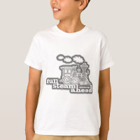 Full steam ahead loco train grey kids t-shirt
