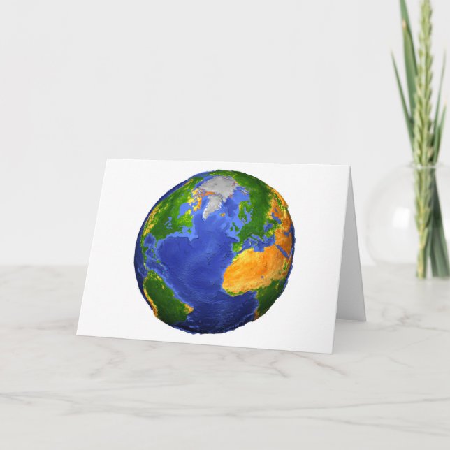 Full The Earth Showing Topographic Data. Card (Front)