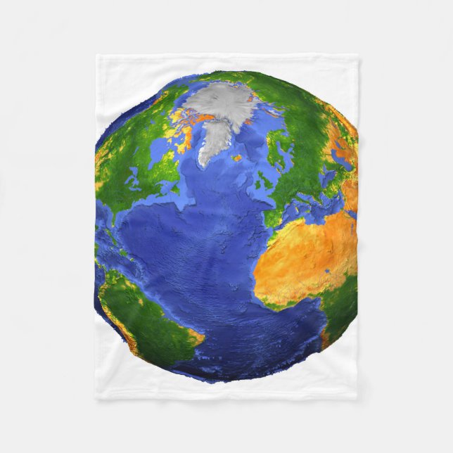 Full The Earth Showing Topographic Data. Fleece Blanket (Front)