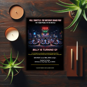 Full Throttle Racing Birthday Party Invitation
