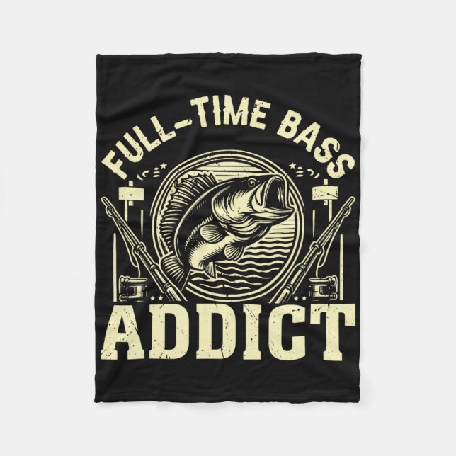 Full Time Byss Addict Byss Fishing  Fleece Blanket (Front)