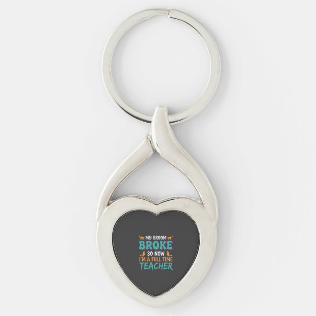 Full Time Teacher Halloween Witch Design_1 Key Ring (Front)