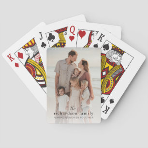 Full Vertical Photo Custom Family Text Template Playing Cards