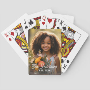 Full Vertical Photo, Family Name, Year EST. Custom Playing Cards