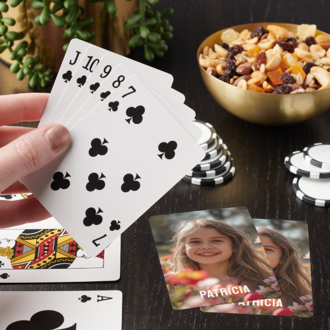 Full Vertical Photo Script Custom Name  Playing Cards (In Situ)