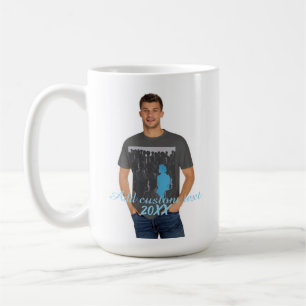 Full Vertical Photo - Script Custom Text  Coffee Mug