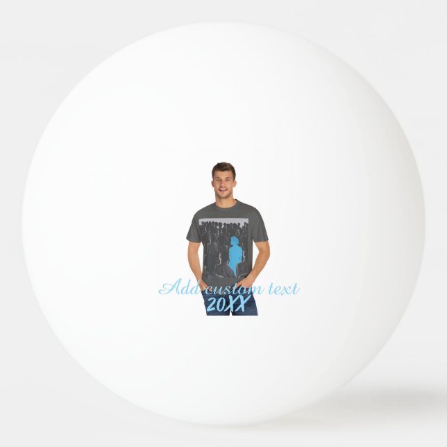 Full Vertical Photo - Script Custom Text  Ping Pong Ball (Front)