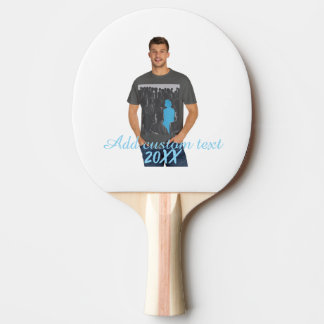 Full Vertical Photo - Script Custom Text Ping Pong Paddle