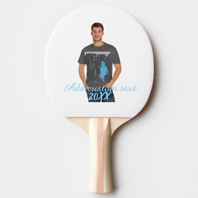Full Vertical Photo - Script Custom Text  Ping Pong Paddle (Front)