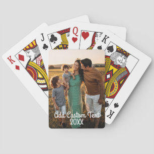 Full Vertical Photo - Script Custom Text  Playing Cards