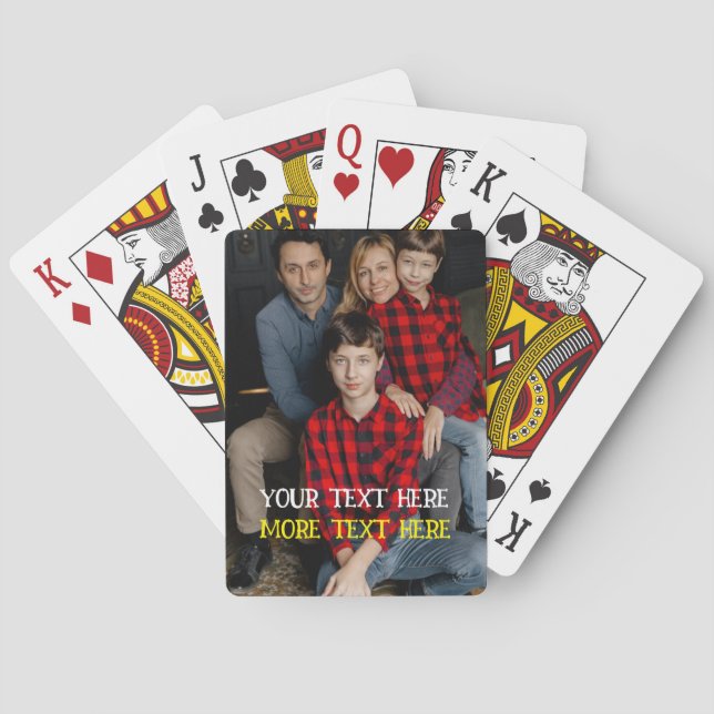 Full Vertical Photo - Script Custom Text Poker Car Playing Cards (Back)