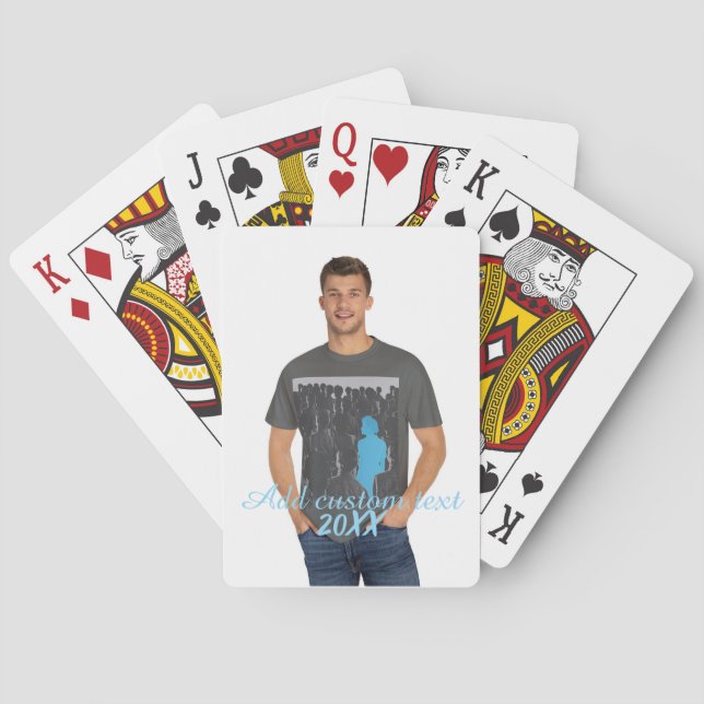 Full Vertical Photo - Script Custom Text Poker Car Playing Cards (Back)