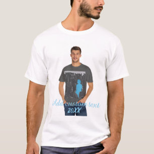 Full Vertical Photo - Script Custom Text T-Shirt