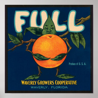 Full Vintage Crate Label Waverly Growers Cooperati Poster