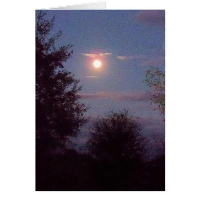 full Wolf moon rising  at dusk - on a blank card (Front)