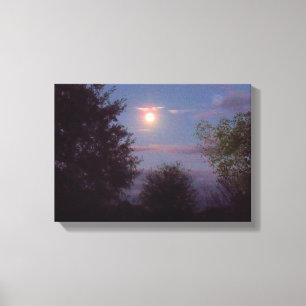 full Wolf Moon rising Canvas Print