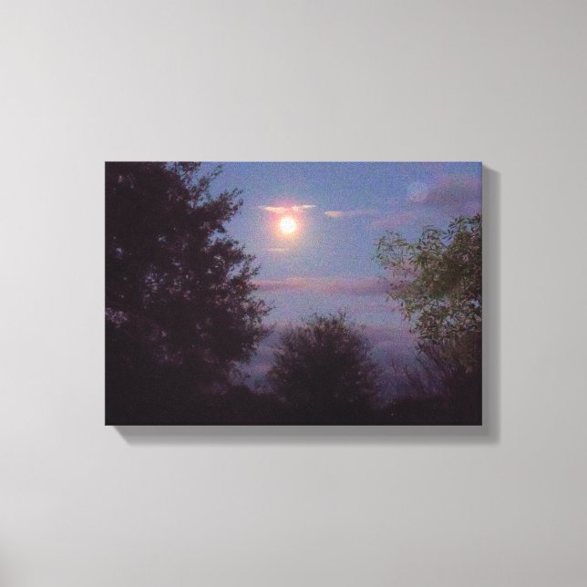 full Wolf Moon rising Canvas Print (Front)