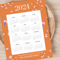 Full Year 12 Month Flower Petals Terracotta  