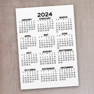 Full Year View 2024 Calendar - Basic Minimal Programme