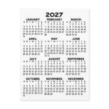 Full Year View Calendar - Basic Minimal