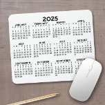 Full Year View Calendar - horizontal Mouse Pad<br><div class="desc">Black and White - A minimal, basic 12 month 2024 calendar with a solid colour background. A standard look for your home office or school locker. The fonts are simple to read, and the colours can be changed. -------- If you open the customise area, it will take to you to...</div>