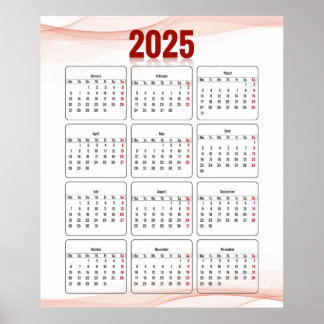 Full yearly  minimal abstract vertical   2025 poster
