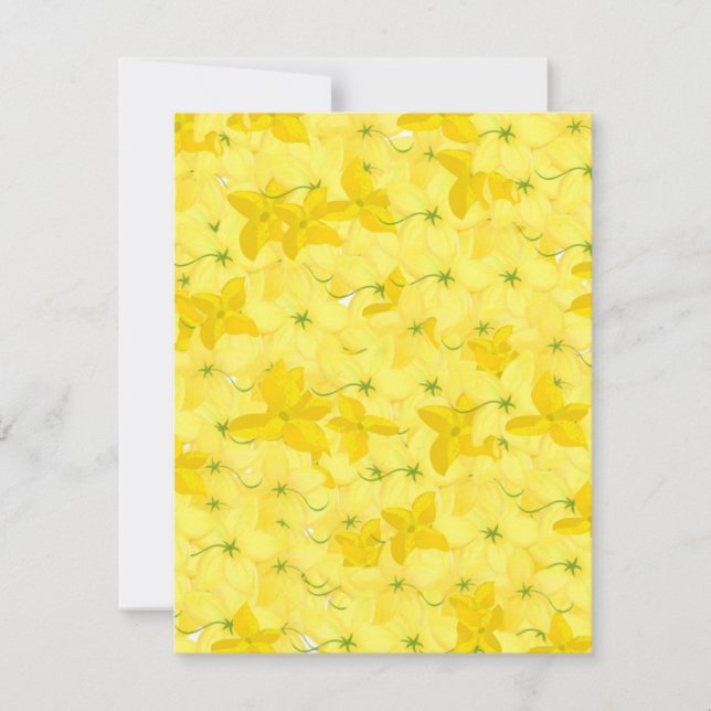 Full Yellow Floral Blast RSVP Card (Front)