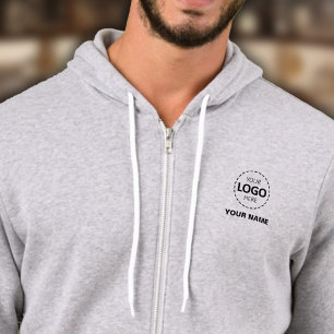 Full Zip Hoodie – Logo and Name / Job Role, Grey