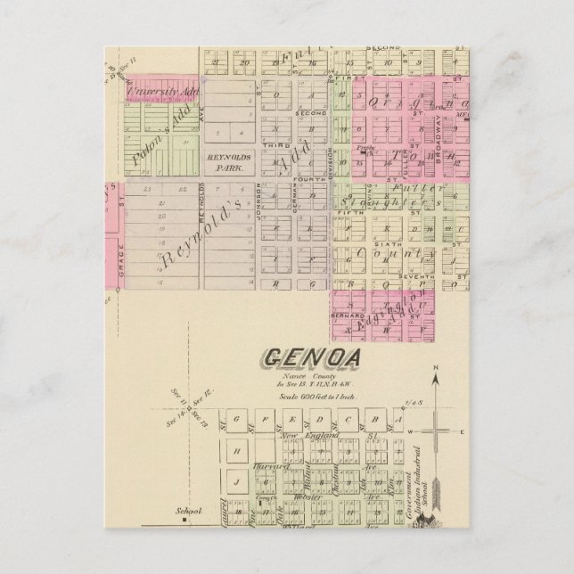 Fullerton and Genoa, Nebraska Postcard (Front)