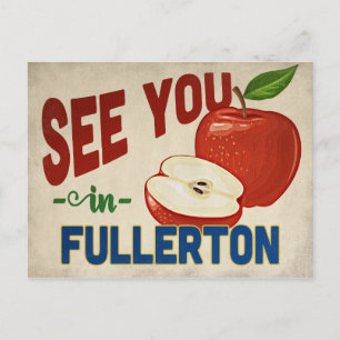 Fullerton California Apple - Vintage Travel Postcard