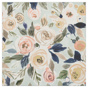 FULLNESS Romantic Rose Watercolor Floral Fabric