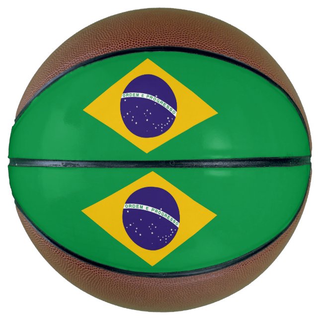 Fullsize Basketball with Flag of Brazil (Front)
