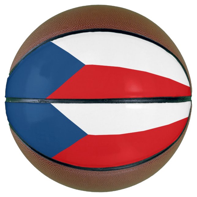 Fullsize Basketball with Flag of Czechia (Front)