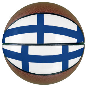 Fullsize Basketball with Flag of Finland