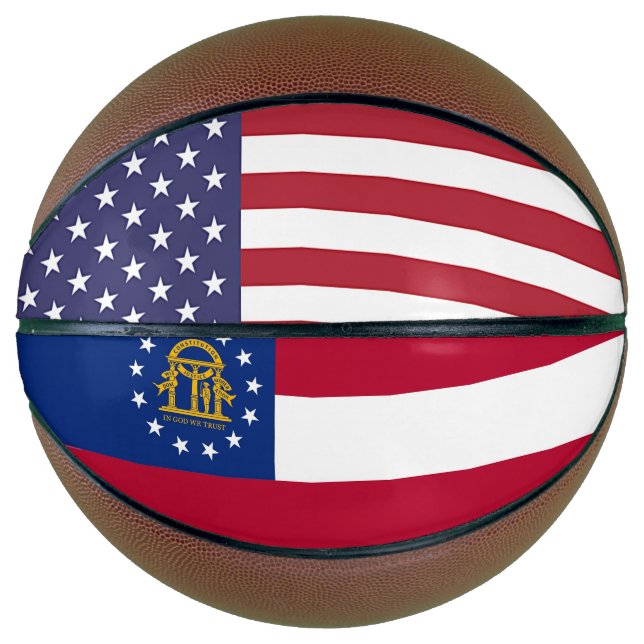 Fullsize Basketball with Flag of Georgia, USA (Front)