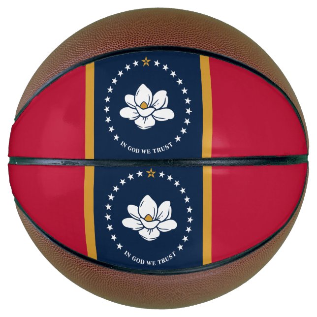 Fullsize Basketball with Flag of Mississippi, USA (Front)