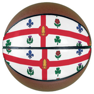 Fullsize Basketball with Flag of Montreal