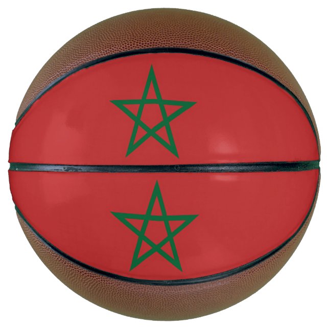 Fullsize Basketball with Flag of Morocco (Front)