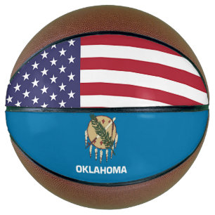 Fullsize Basketball with Flag of Oklahoma, USA